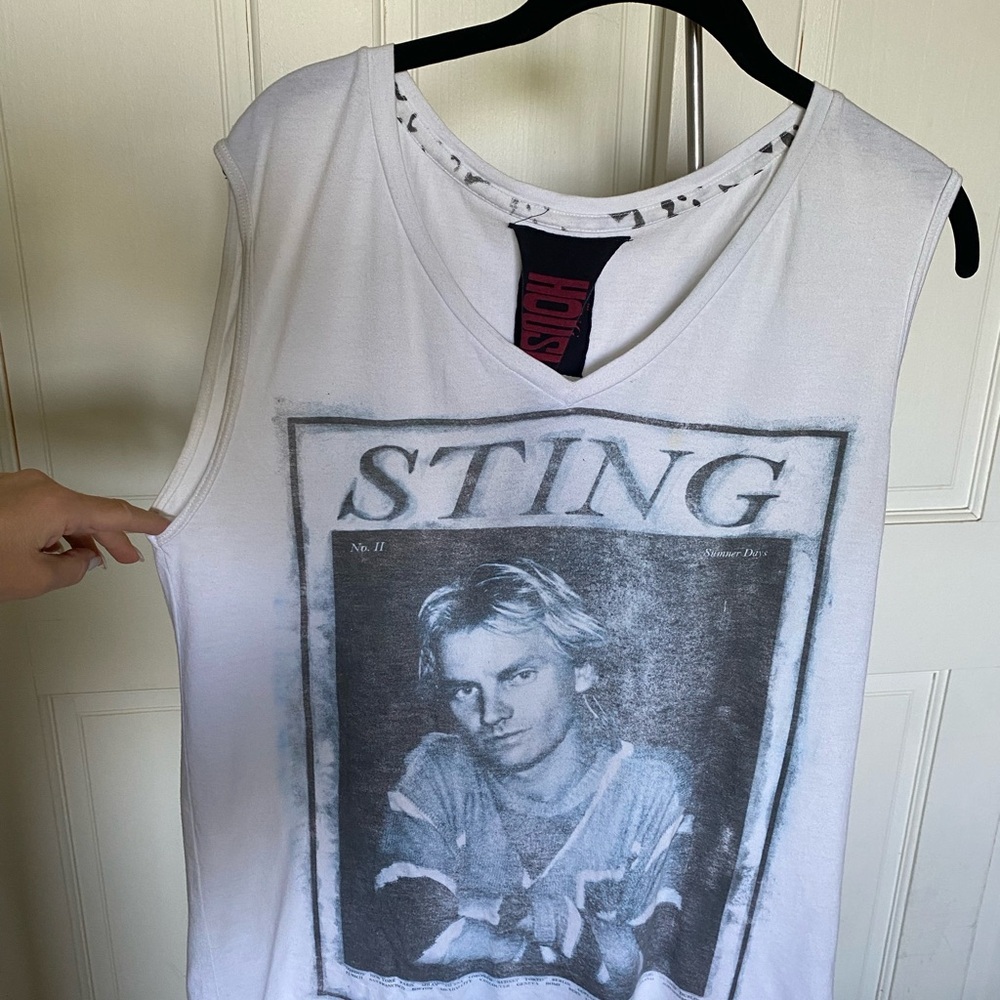 White Graphic Tank Top